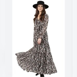 Lucca boho canyons cutout Paisley maxi dress Dark Bohemian Festival Rodeo